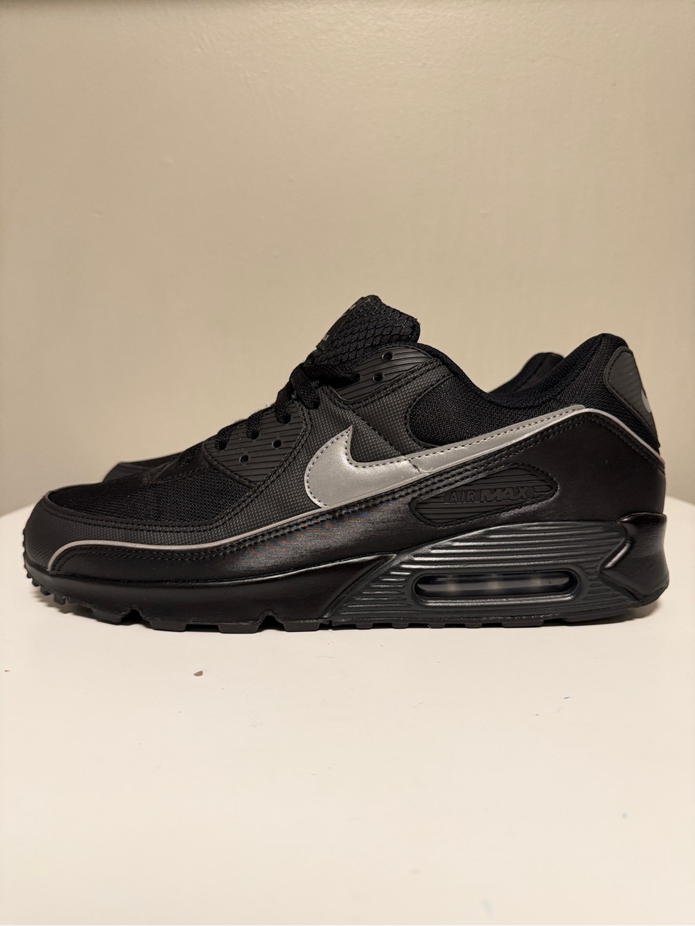 Nike Air Max 90 Premium Black Reflective Sneakers HV4517-002 Men’s US 13